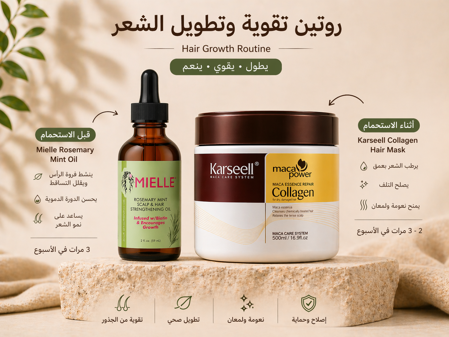 Hair Growth Routine | روتين تقوية وتطويل الشعر